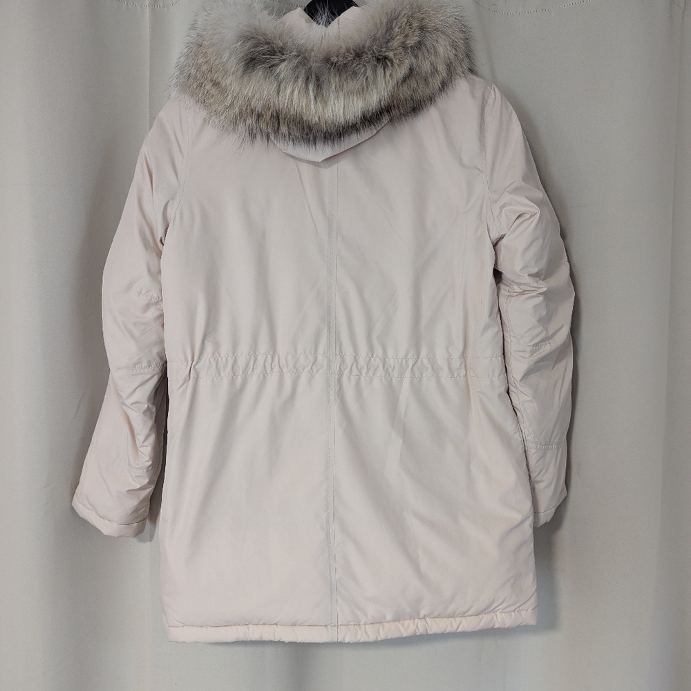Lauren Ralph Lauren WomenXS  Down Coat With Coyote Fur Trim Nwot Tan - Picture 2 of 8